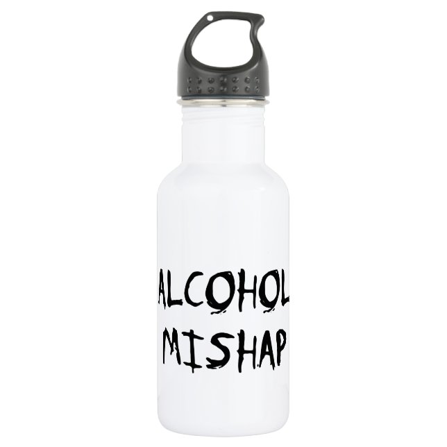 Alcohol Mishap Stainless Steel Water Bottle (Front)