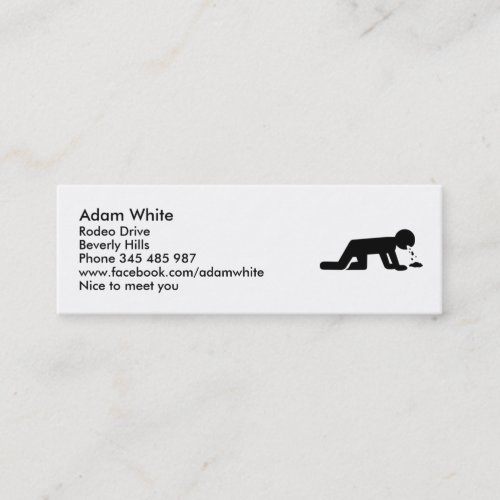 Alcohol puke drunk business card