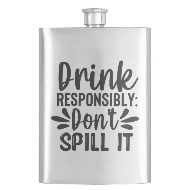 Alcohol Quotes Flask (Front)