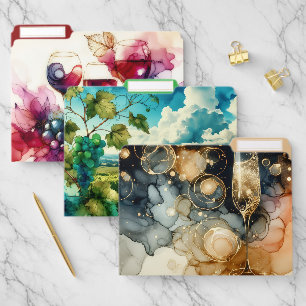 Alcohol-Related Alcohol Ink File Folders