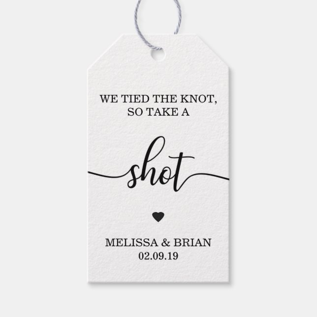Alcohol Spirit Bottle Wedding Favor Tag (Front)