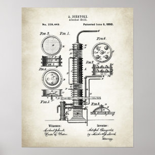 Alcohol Still Patent Poster