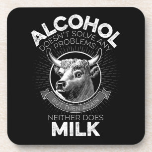 Alcohol vs. Milk Beverage Coaster