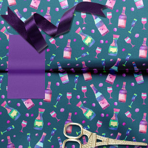 Alcohol Watercolor Pattern   Dark Teal Tissue Paper