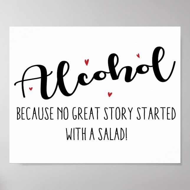 Alcohol, Wedding Bar Sign (Front)