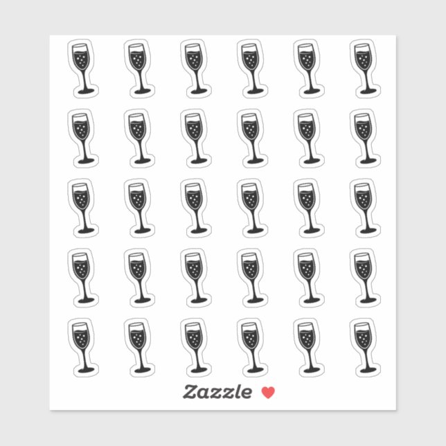 Alcohol Wedding Place Card Bar Menu Drink Choice Sticker (Sheet)