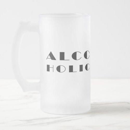 Alcoholic funny design frosted glass beer mug