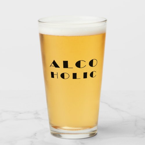 Alcoholic funny design glass