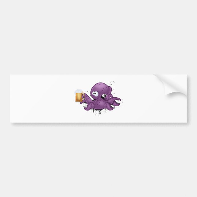 Alcoholic octopus bumper sticker (Front)