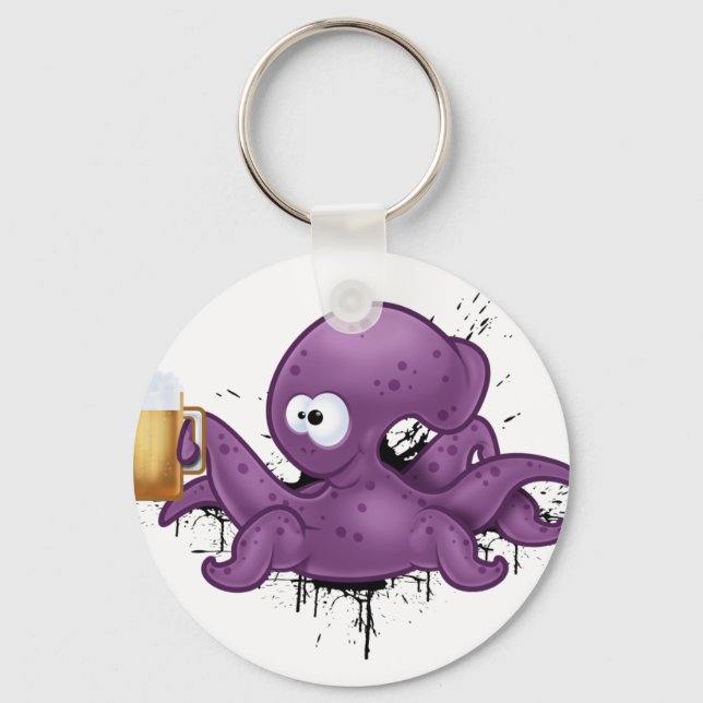 Alcoholic octopus keychain (Front)