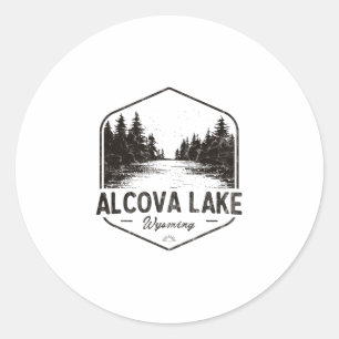 Alcova Lake Wyoming Outdoors Vintage 3  Classic Round Sticker