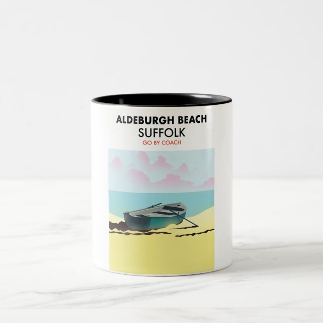 Aldeburgh Beach Suffolk  Two-Tone Coffee Mug (Center)