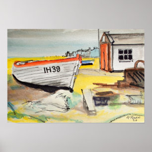 Aldeburgh Boat on Beach – Coastal Scene Poster