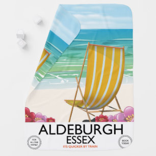 Aldeburgh Essex beach travel poster Baby Blanket