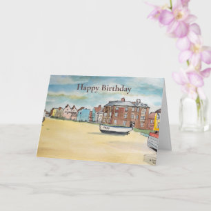 Aldeburgh Fishing Boat Heritage Birthday Card