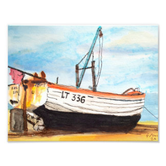 Aldeburgh Shingle Beach Fishing Boat Photo Print