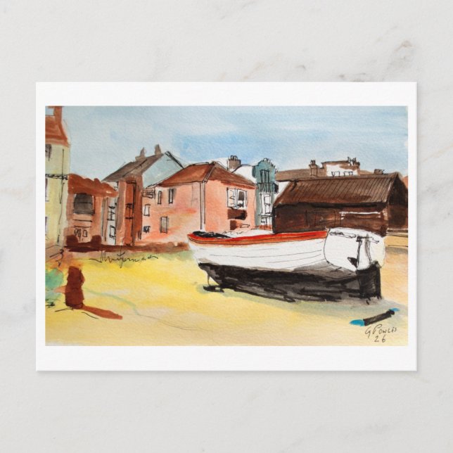 Aldeburgh, Suffolk Landscape – Coastal Art Postcard (Front)