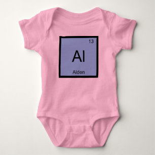 Alden Name Chemistry Element Periodic Table Baby Bodysuit