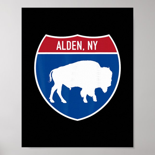 Alden New York Buffalo Ny Highway Interstate Sign  (Front)