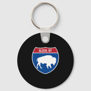 Alden New York Buffalo Ny Highway Interstate Sign  Keychain
