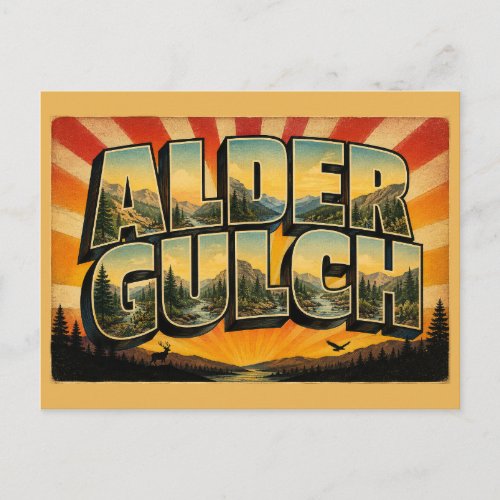 Alder Gulch Montana River Valley Mountain Forest Postcard