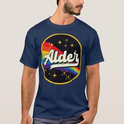 Alder Rainbow In Space Vintage GrungeStyle T_Shirt