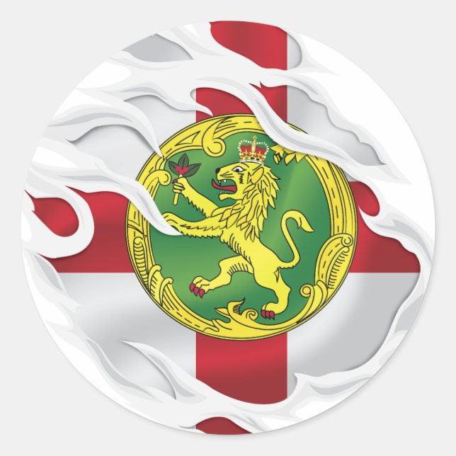 Alderney Ripped Flag Classic Round Sticker (Front)