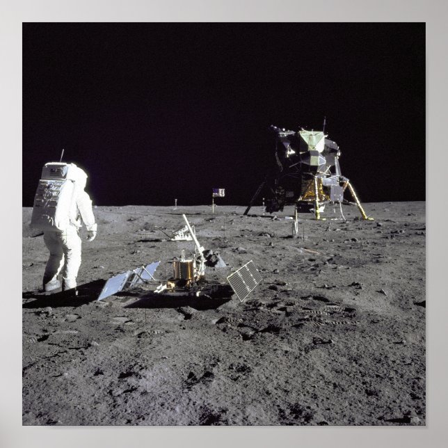 Aldrin Looks Back at Tranquility Base Poster (Front)