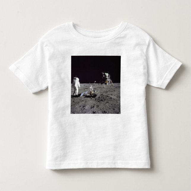 Aldrin Looks Back at Tranquility Base Toddler T-shirt (Front)