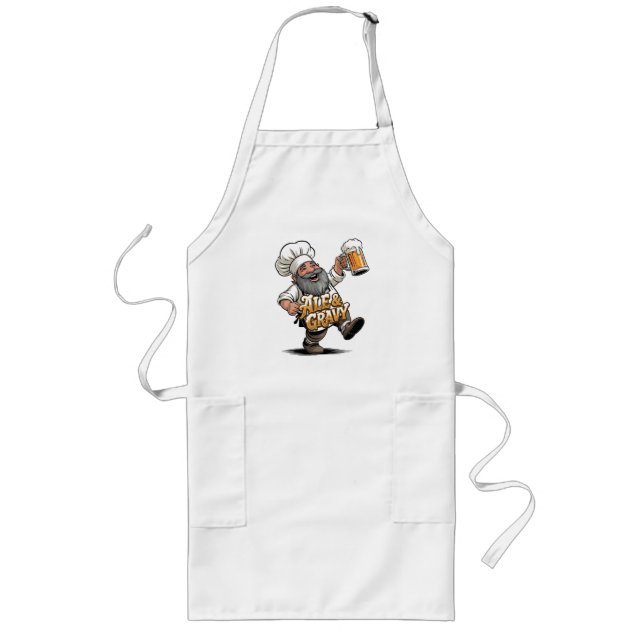 Ale & Gravy Logo Design featuring a Jolly Chef Long Apron (Front)