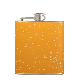 Ale with Tiny Bubbles Background Art Hip Flask