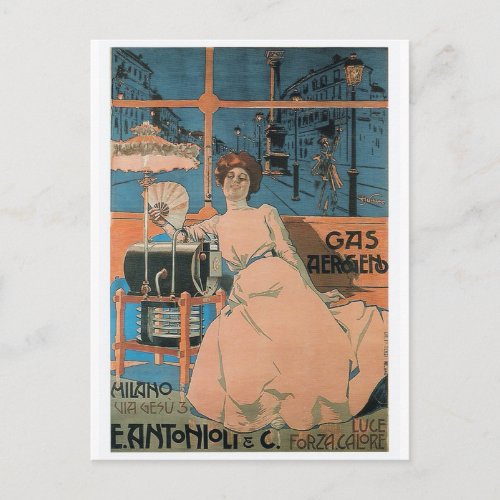 Aleardo Villa _ Gas Aerogeno _ 1902 Poster Postcard
