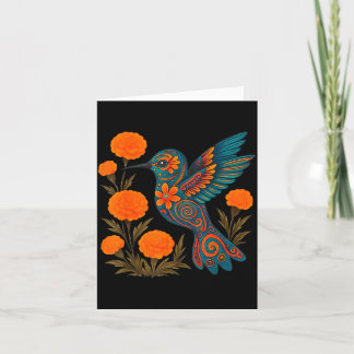 Alebrije Hummingbird Flower Mexican Folk Art Bird  Card