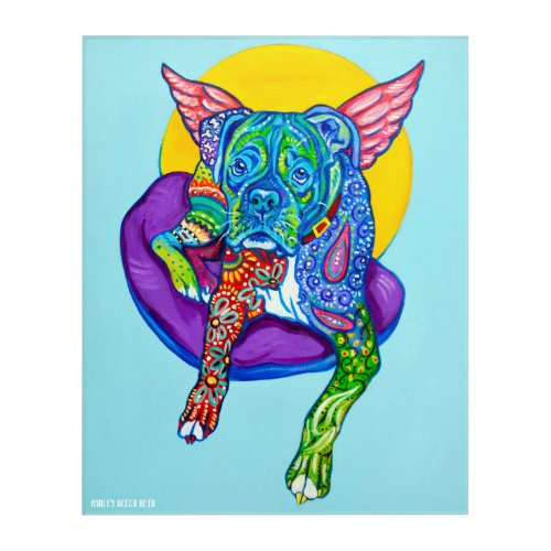 Alebrijes Boxer 16x20 Canvas Acrylic Print