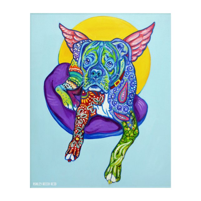 Alebrijes Boxer 16x20" Canvas Acrylic Print (Front)
