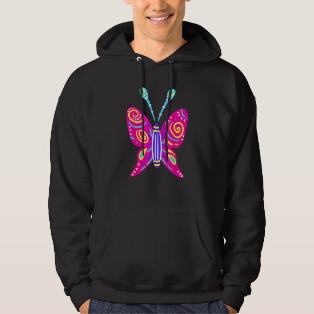 Alebrijes Fantasy Figure Animal Sculpture Butterfl Hoodie (Front)