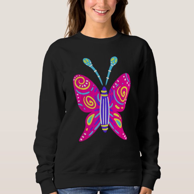 Alebrijes Fantasy Figure Animal Sculpture Butterfl Sweatshirt (Front)