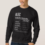 Alec Serving Size Nutrition Label Calories Sweatshirt