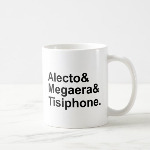 Alecto Megaera Tisiphone  Greek Furies of Myth Coffee Mug
