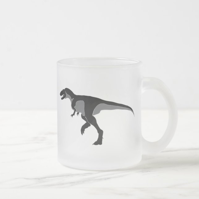 Alectrosaurus Dinosaur Frosted Glass Coffee Mug (Right)