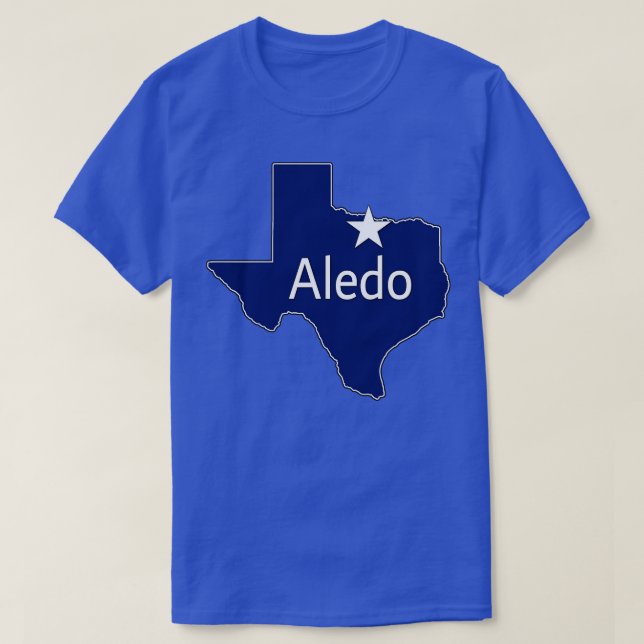 Aledo Texas Lone State Map TX City Navy Blue T-Shirt (Design Front)