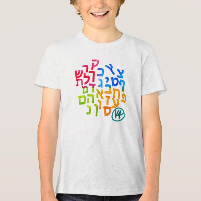 Alef Bet for Autism T  Tri-Blend Shirt (Front)