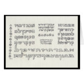 Alef Bet: Hebrew alphabet card (Front Horizontal)