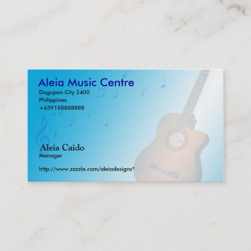 Customizable Aleia Music Business Card