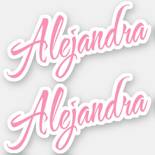 Alejandra Decorative Name in Pink x2 Sticker