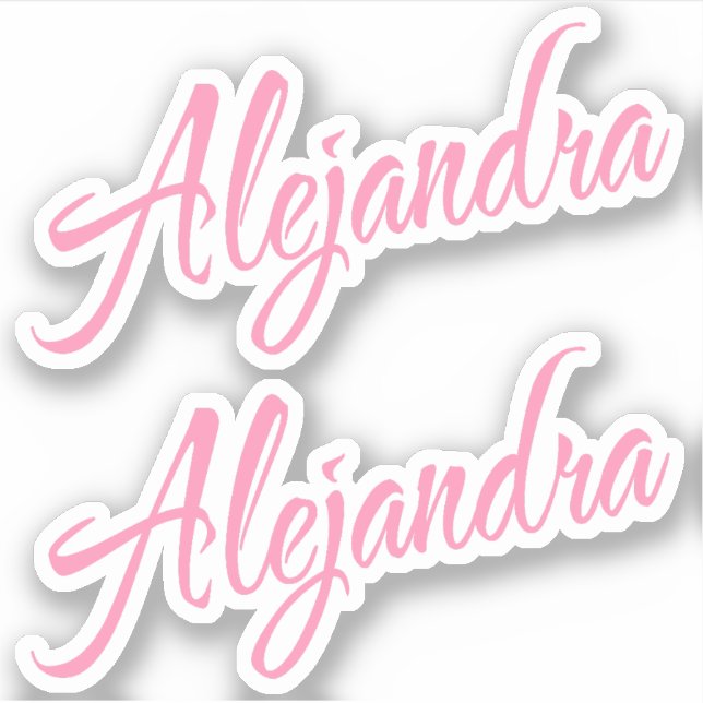 Alejandra Decorative Name in Pink x2 Sticker (Front)