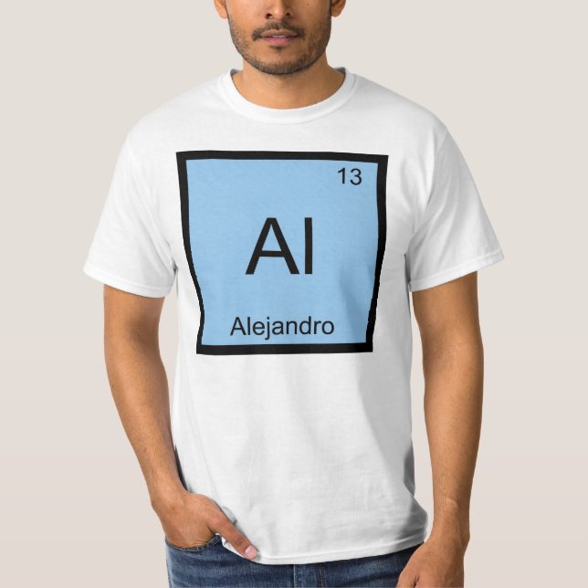 Alejandro Name Chemistry Element Periodic Table T-Shirt (Front)