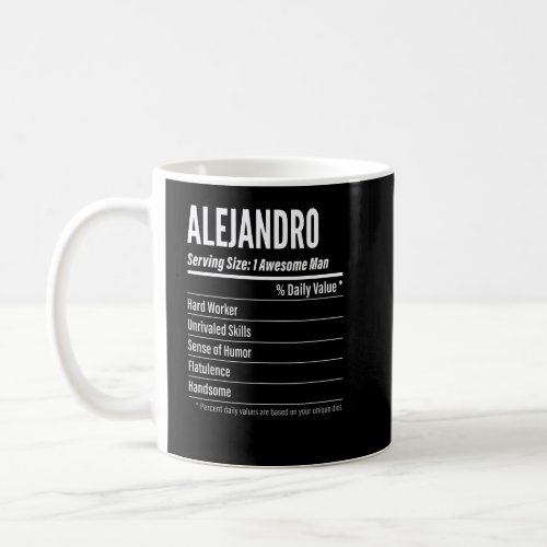 Alejandro Serving Size Nutrition Label Calories  Coffee Mug
