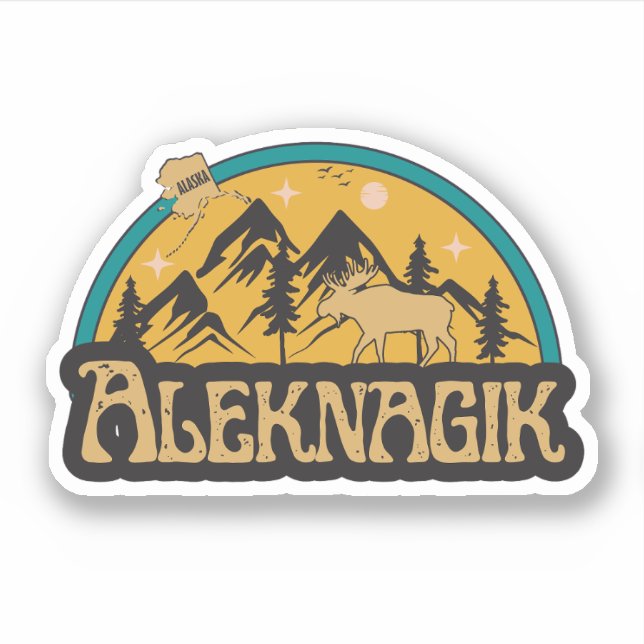 Aleknagik, Alaska Sticker (Front)