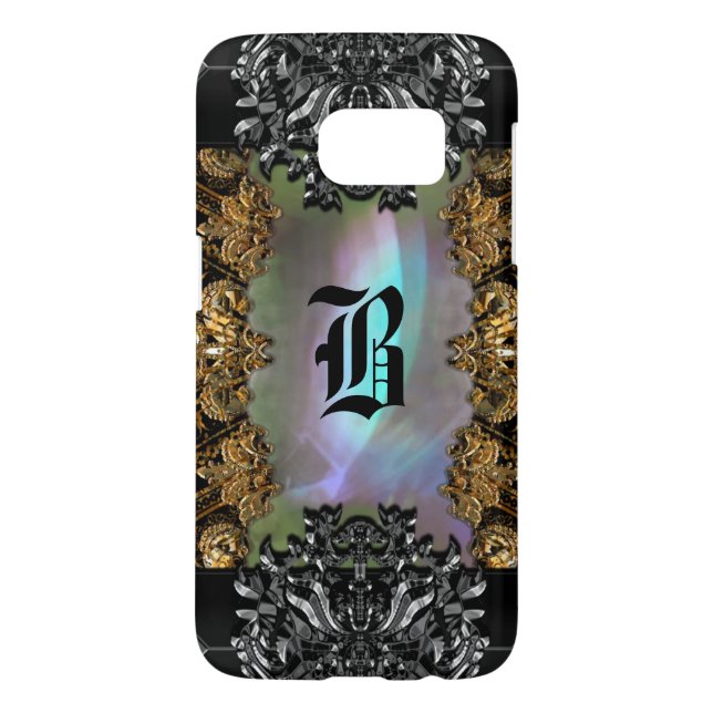 Alembertaine Elegant Baroque Girly Monogram Case-Mate Samsung Galaxy Case (Back)